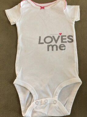Carter's Baby Girls White Onesie Short Sleeves Size 9 Month